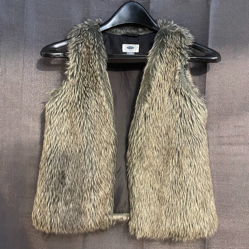Old Navy Youth Faux Fur Open Vest